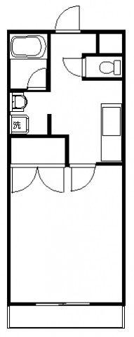 クニヒロマンションD(1K/3階)の間取り写真