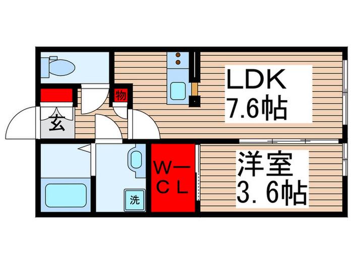 AMBITION花畑(1LDK/1階)の間取り写真