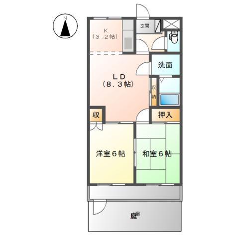 エンジェルウイング(2LDK/1階)の間取り写真