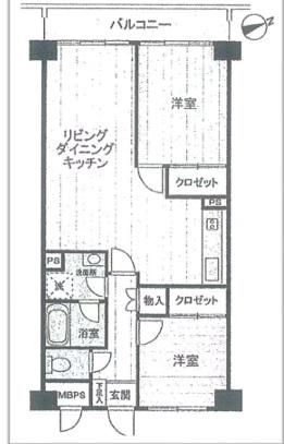 ライオンズマンション歌舞伎町(2LDK/14階)の間取り写真