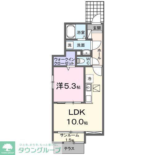 グランドムールIII(1LDK/1階)の間取り写真