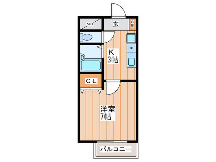 フタバハウス(1K/1階)の間取り写真
