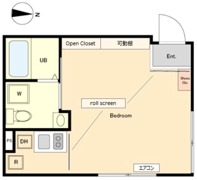 HW.HILLS(ワンルーム/3階)の間取り写真