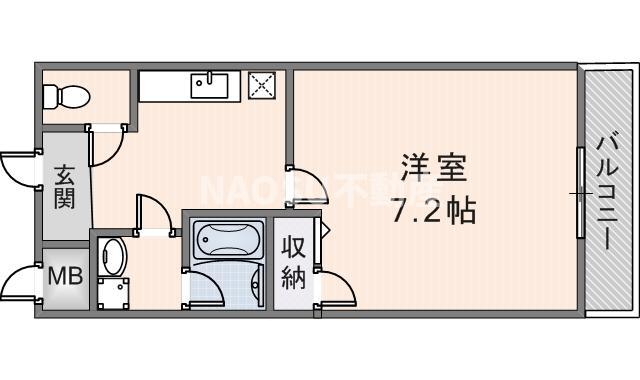 アルベージュ八戸ノ里 II番館(1K/2階)の間取り写真