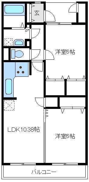コモドアロッジオ(2LDK/2階)の間取り写真