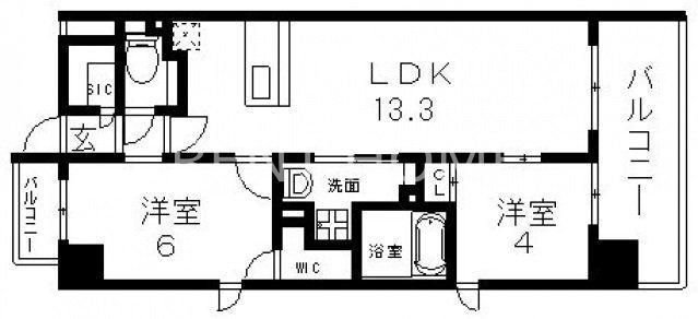 VERTEX(2LDK/6階)の間取り写真
