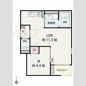 JACK SAMBANII(1LDK/1階)の間取り写真