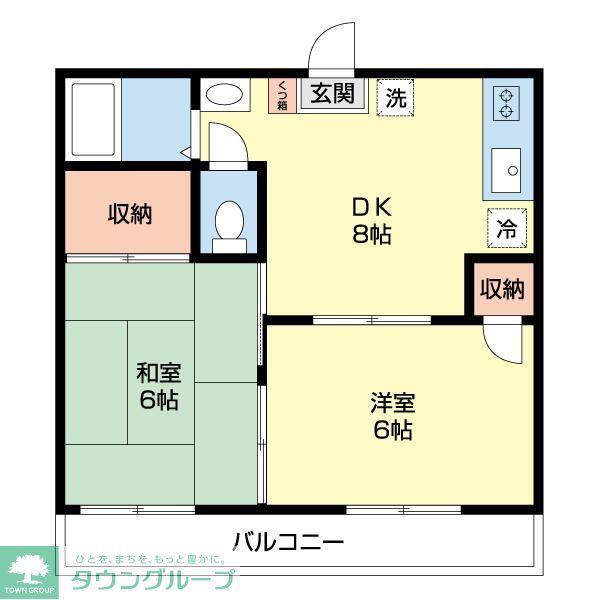 エスポワールハイツ(2DK/2階)の間取り写真