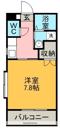 葉月館III(1K/4階)の間取り写真