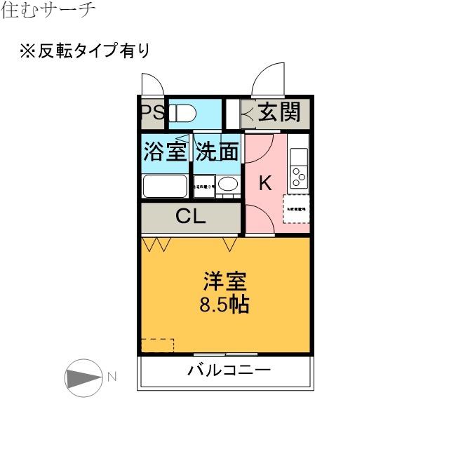 ELTERN DANK(1K/3階)の間取り写真