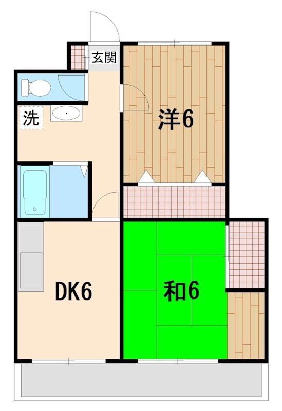 アムールチュラ(2DK/3階)の間取り写真