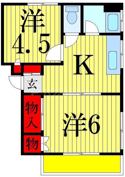 大出コーポ(2K/3階)の間取り写真