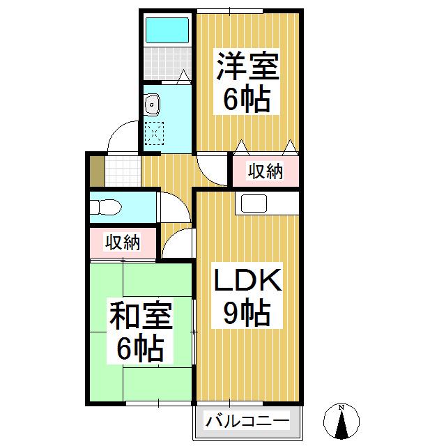 エル・プラド21 B(2DK/1階)の間取り写真
