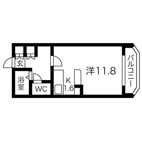 GRAND VALUE TOYOHIRA(1K/4階)の間取り写真