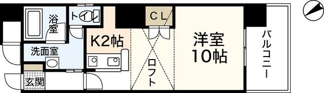 AVANZAR-K(ワンルーム/7階)の間取り写真