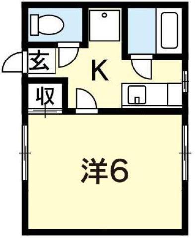 グリーンハイツ福島(1K/2階)の間取り写真