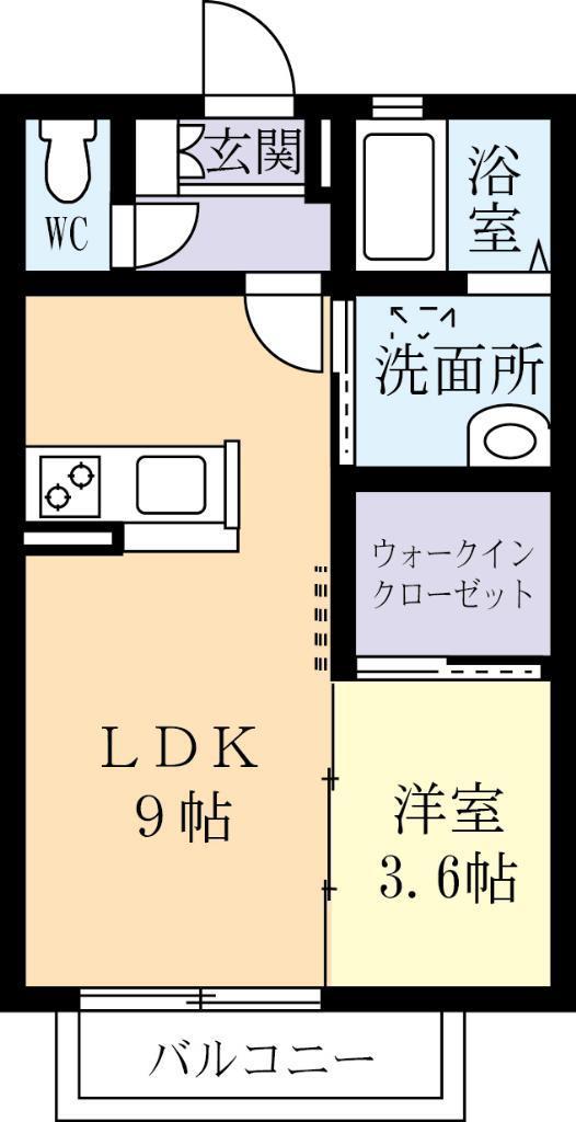 ジョーベマルテ フクミA(1LDK/1階)の間取り写真