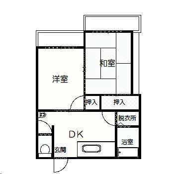 さくらコーポ(2DK/2階)の間取り写真