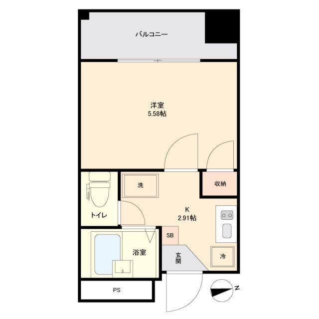 フレンシア ノイエ 八王子(1K/4階)の間取り写真