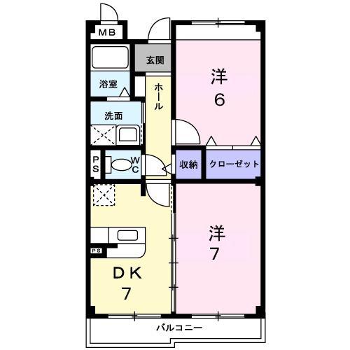 リベルテ(2DK/3階)の間取り写真