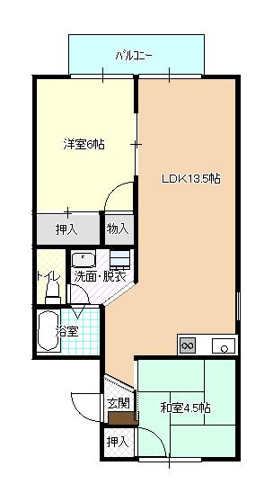 コーポシトロン(2LDK/2階)の間取り写真