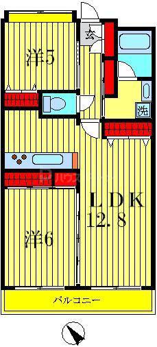 シュベリュール(2LDK/3階)の間取り写真