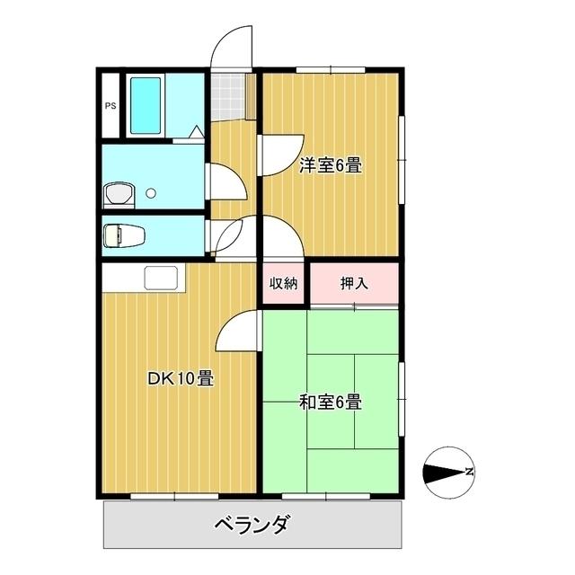 スプレンドール2(2LDK/2階)の間取り写真