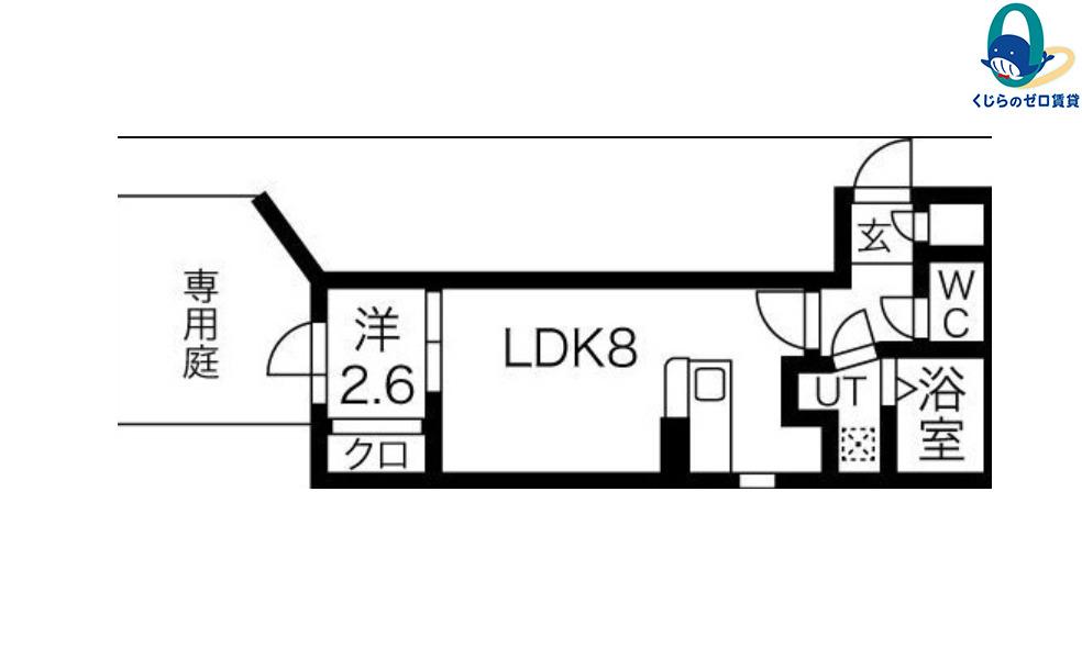 アソシエ中村(1LDK/1階)の間取り写真