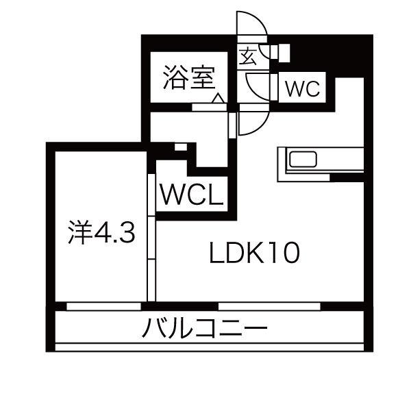 CASASC白石2ND(1LDK/2階)の間取り写真