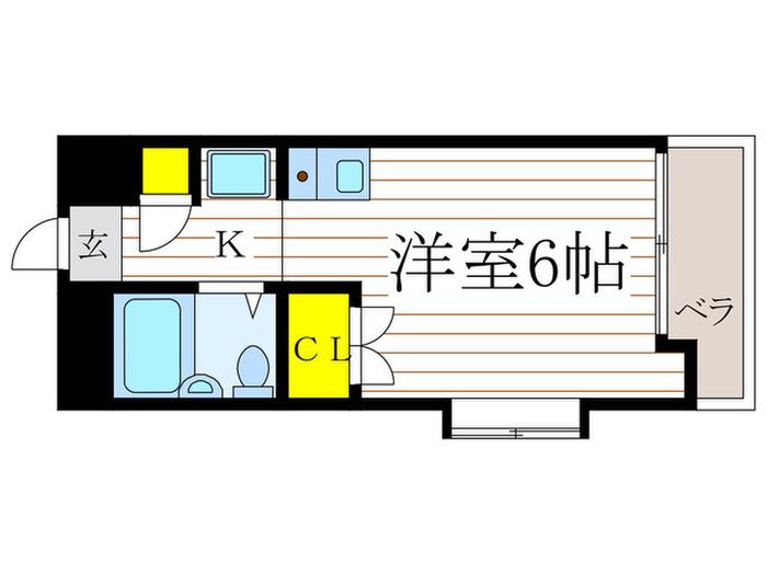 コーポ ラフォーレ(1K/4階)の間取り写真