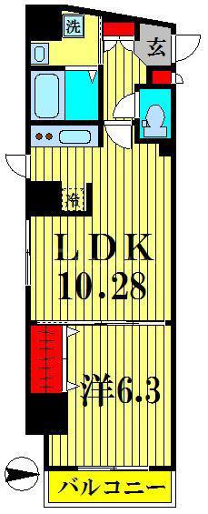 AREA385(1LDK/2階)の間取り写真