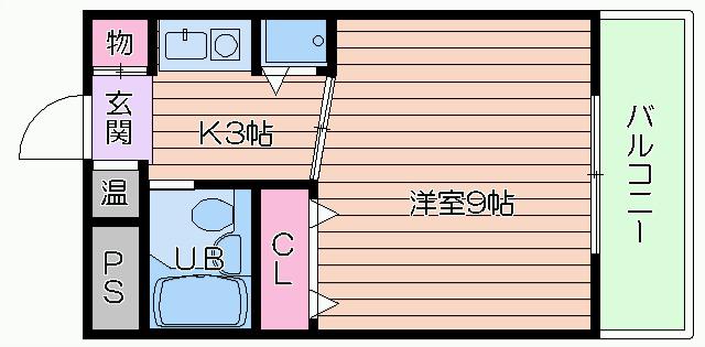 ゴックス南森町(1K/6階)の間取り写真