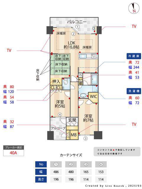プレミスト大橋(3LDK/4階)の間取り写真