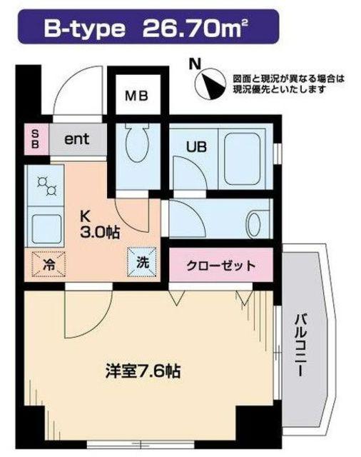 FEJICIA目黒(1K/6階)の間取り写真