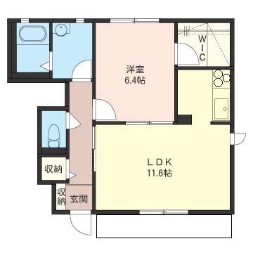 フローラルコート(1LDK/1階)の間取り写真