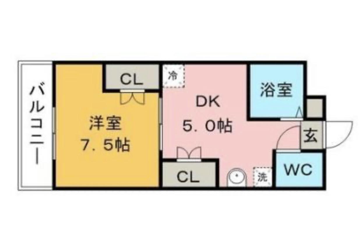 フォレスト小森野(1DK/2階)の間取り写真