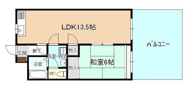 山崎大芝ビル(1LDK/4階)の間取り写真