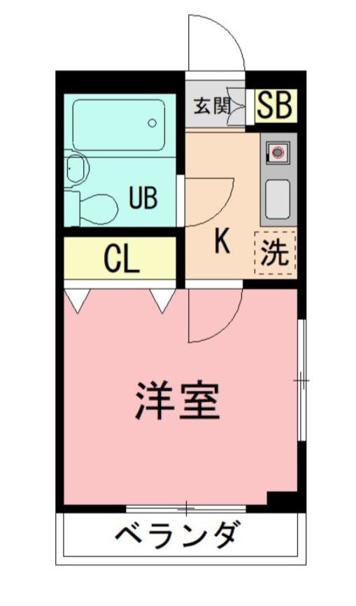 シティ玉川学園(1K/4階)の間取り写真
