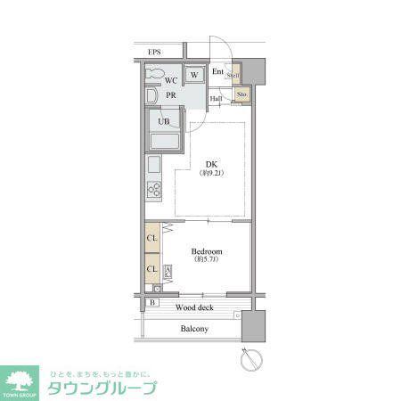シャレール広尾1号棟(1DK/5階)の間取り写真