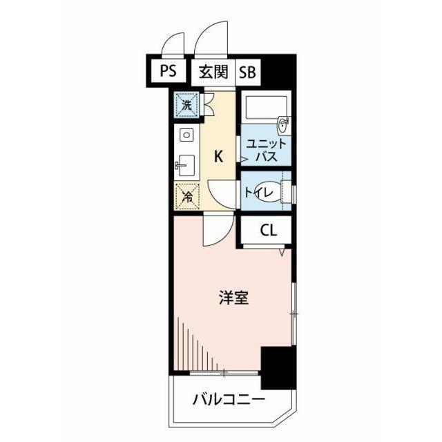 グランヴァン大井町(1K/5階)の間取り写真