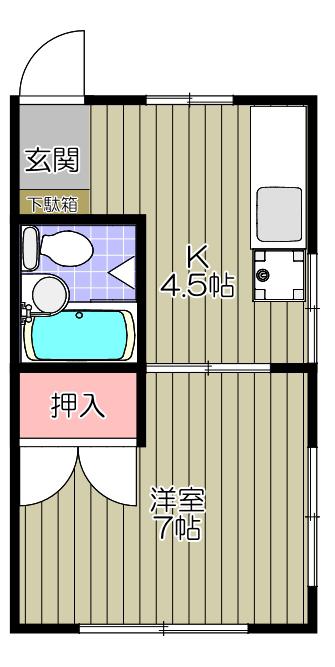 イマゴメハイム(1K/1階)の間取り写真