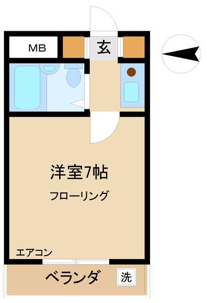 第二エステートオギモト(1K/2階)の間取り写真