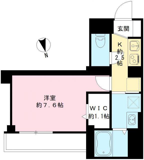 バモス聖蹟(1K/2階)の間取り写真
