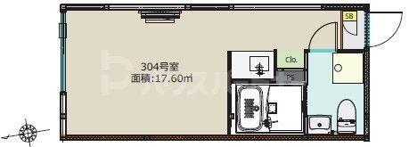 BOASORTE綾瀬1丁目(ワンルーム/3階)の間取り写真