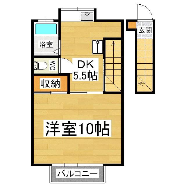 稼ぐ家姫12号(1K/2階)の間取り写真
