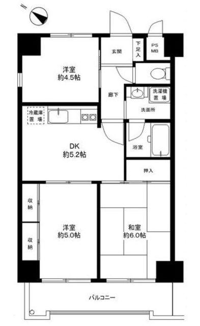 藤和新小岩コープ(3DK/4階)の間取り写真