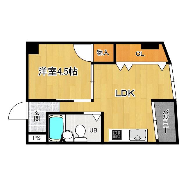 マンションピアファイブ(1LDK/6階)の間取り写真