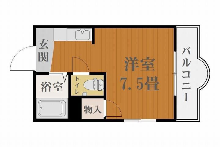 パステルイン下荒田(ワンルーム/5階)の間取り写真