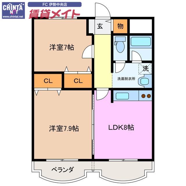 グランシャリオ(2LDK/3階)の間取り写真