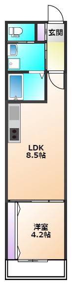 シエスタデュオ一橋学園コンテムセオ(1LDK/1階)の間取り写真